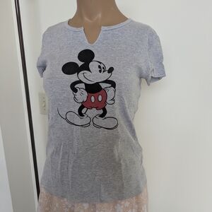 Disney Gray Mickey Mouse Short Sleeve Tee